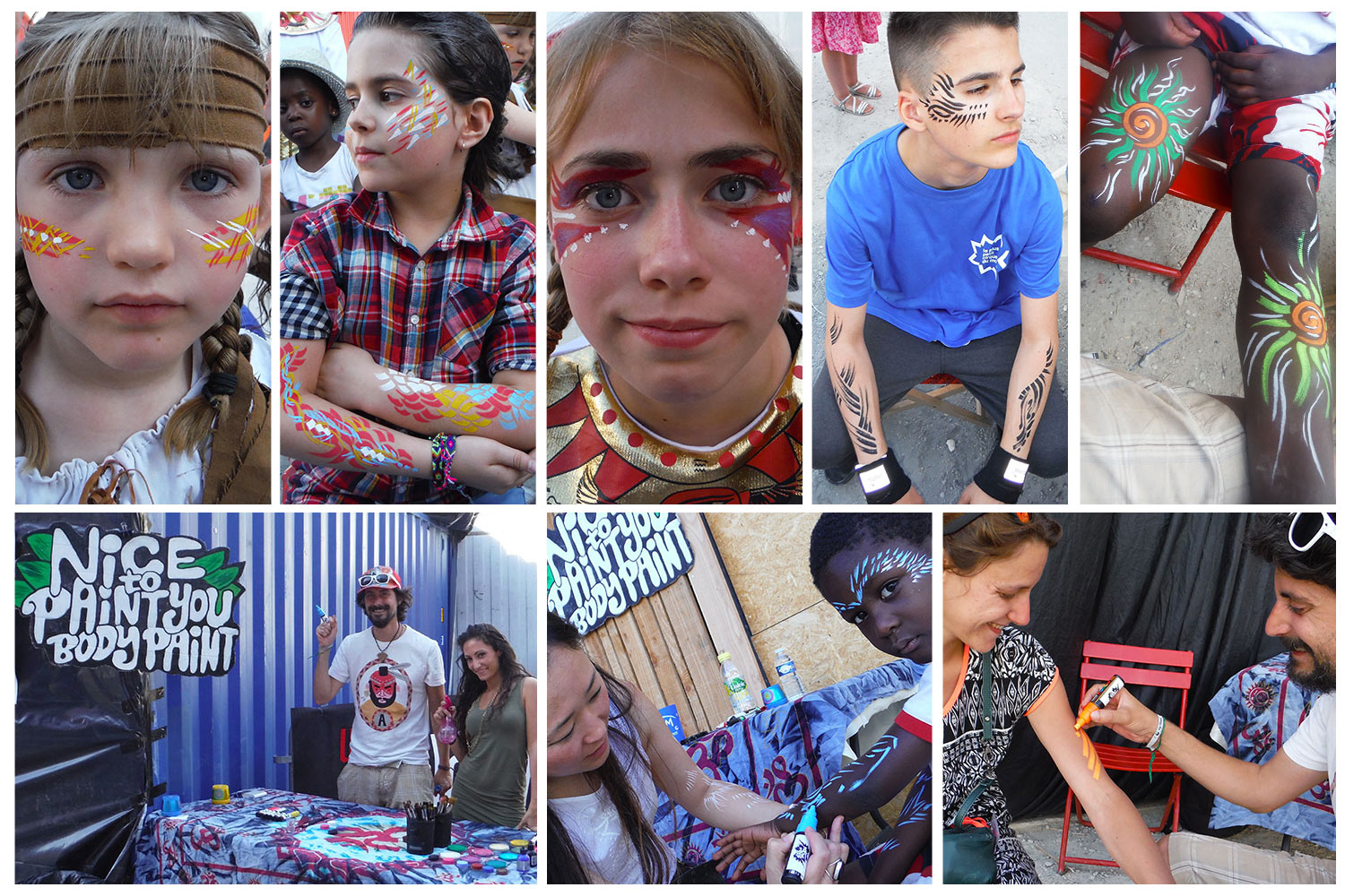 Stand de body painting en soirée et en festival