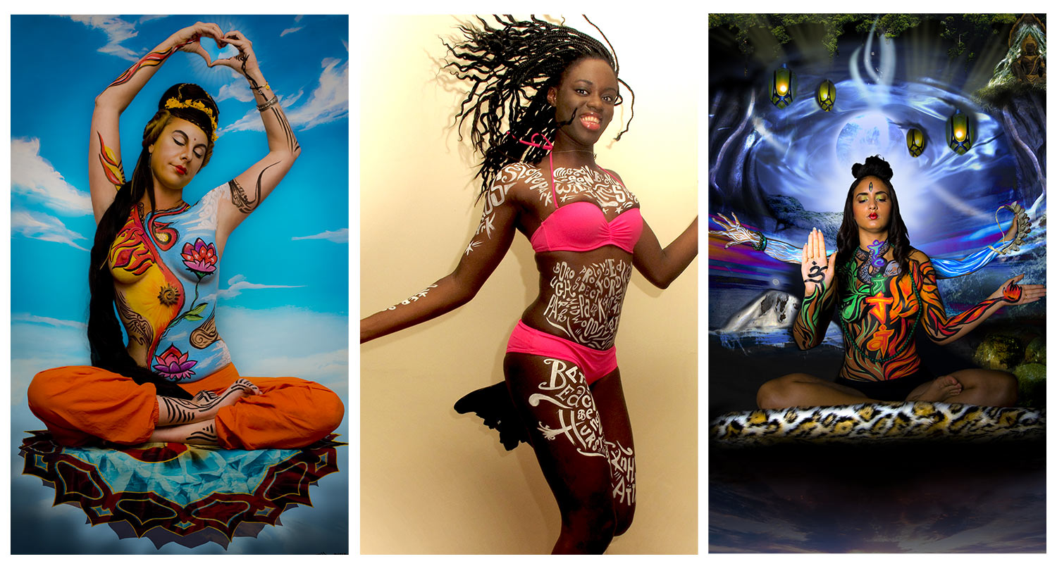 Modèle body paint Paris - India - Tibet