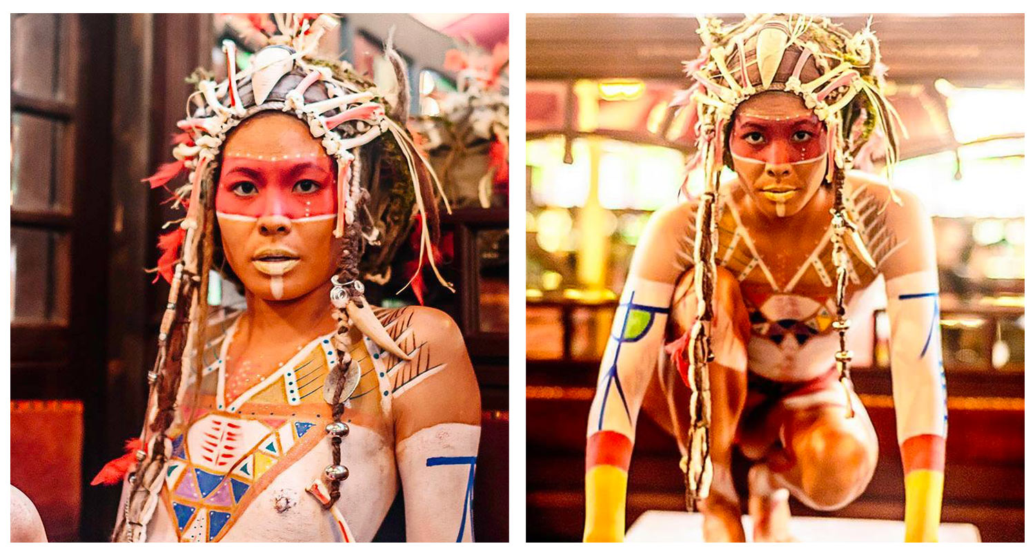 Bodypainting sur modèle et mannequin